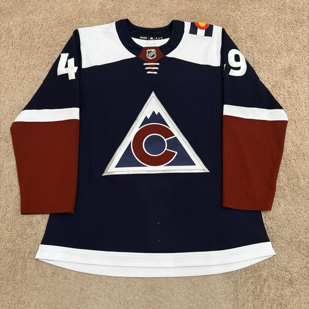 Colorado Avalanche Samuel Girard Reebok Alternate Jersey Size 50 NHL FIGHT STRAP